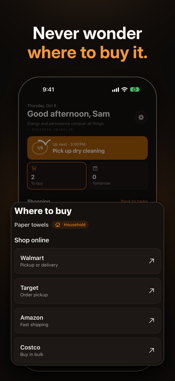 Shopping: see where to buy each item